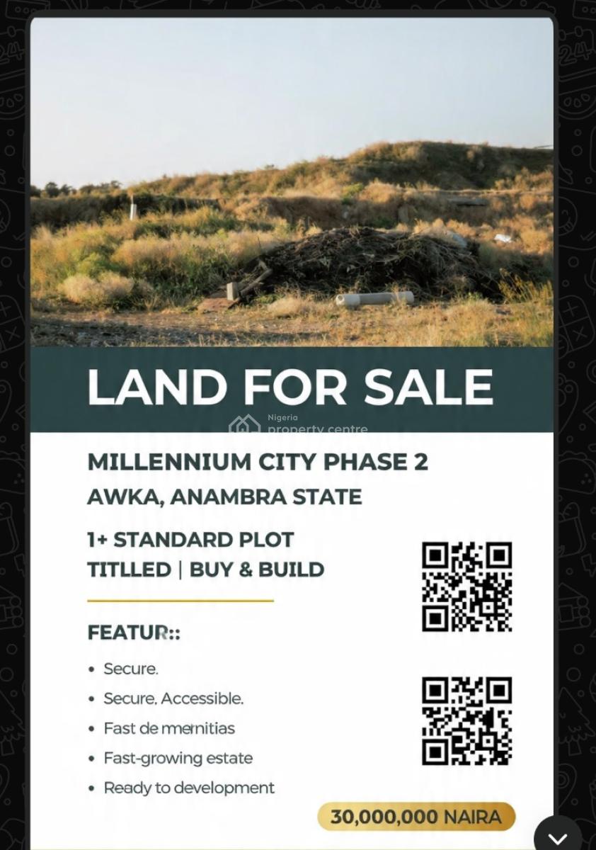 Fenced Plot of Land in Millennium City Phase2, Millennium City Phase2, Awka, Anambra, Land for Sale