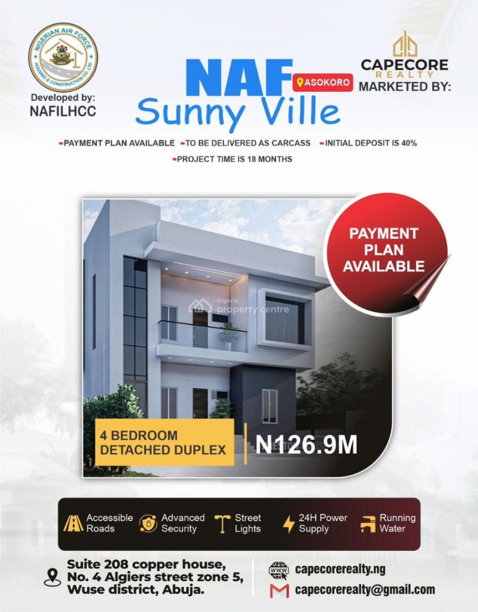 4 Bedroom Detached Duplex, Nigeria Airforce Estate, Asokoro District, Abuja, Detached Duplex for Sale
