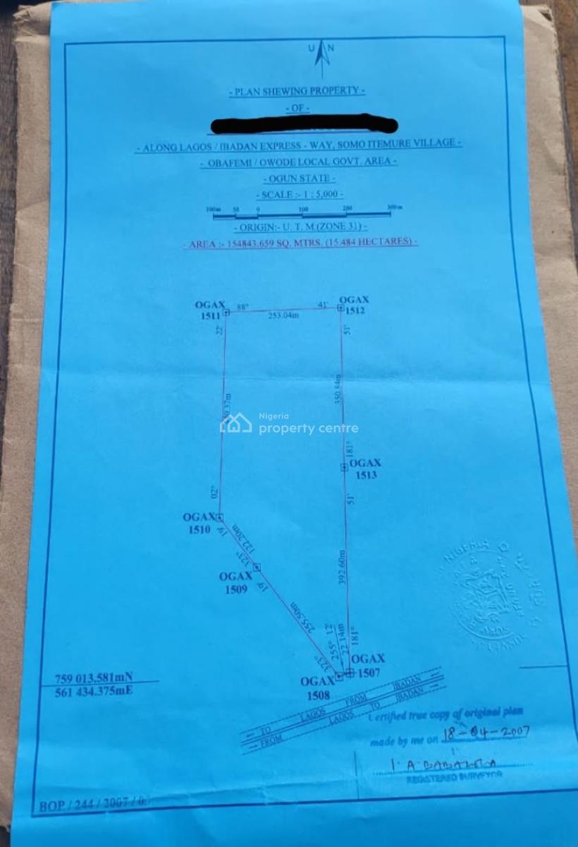 Big Lands on Express, Directly Along Lagos Ibadan Expressway, Obafemi Owode, Ogun, Commercial Land for Sale