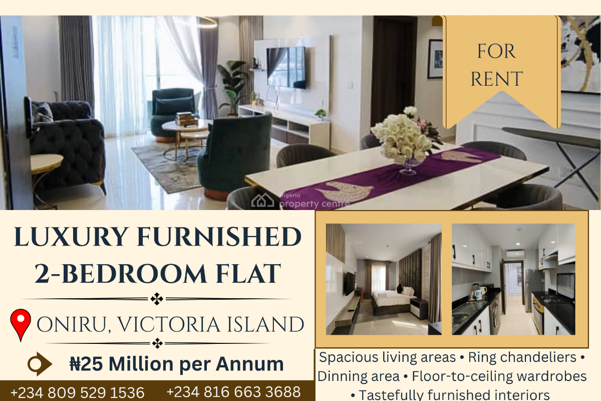 Luxury Furnished 2-bedroom Apartment, Sapphire Bluewater, Oniru, Victoria Island (vi), Lagos, Flat / Apartment for Rent