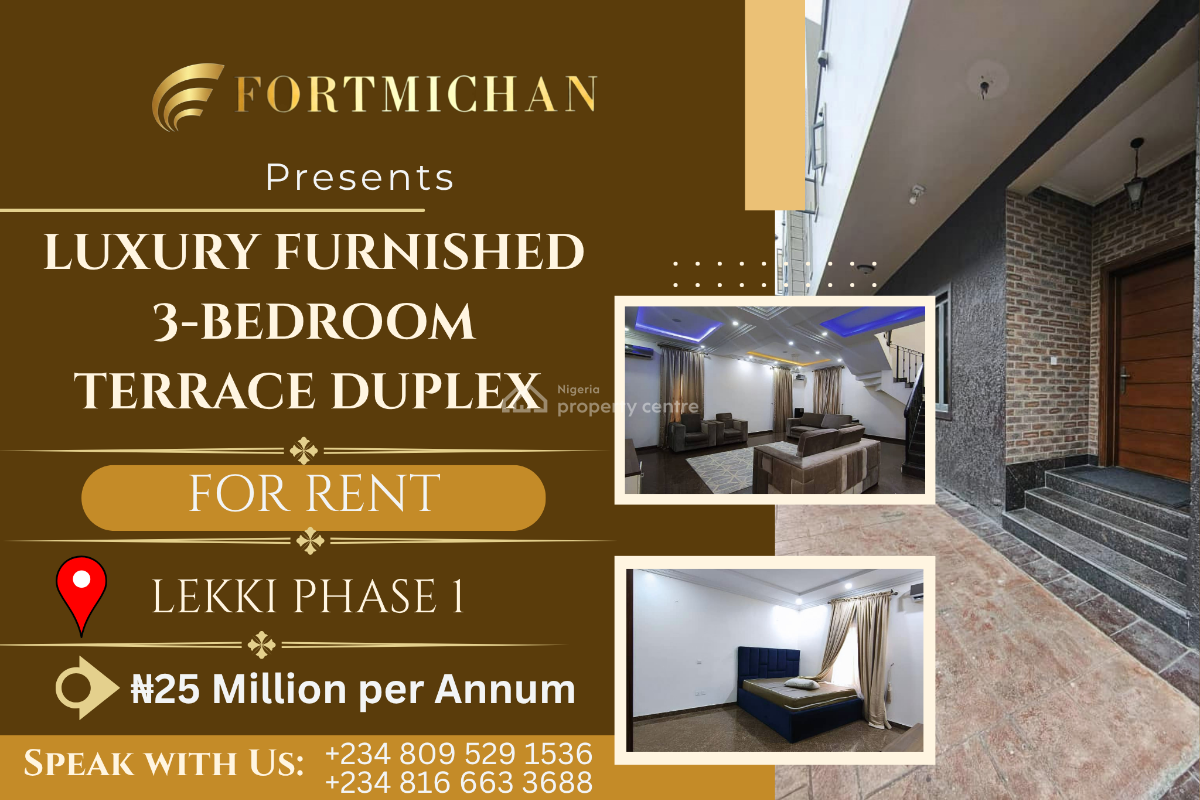Luxury Furnished 3-bedroom Terrace Duplex, Lekki Phase 1, Lekki, Lagos, Terraced Duplex for Rent