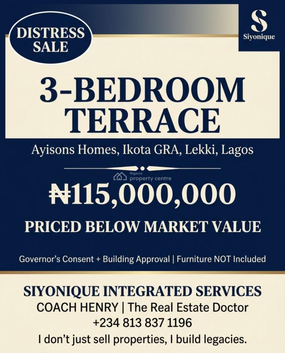 Great Opportunity 3 Bed Terrace Duplex Suitable for Investment, Ikota, Lekki, Lagos, Terraced Duplex for Sale