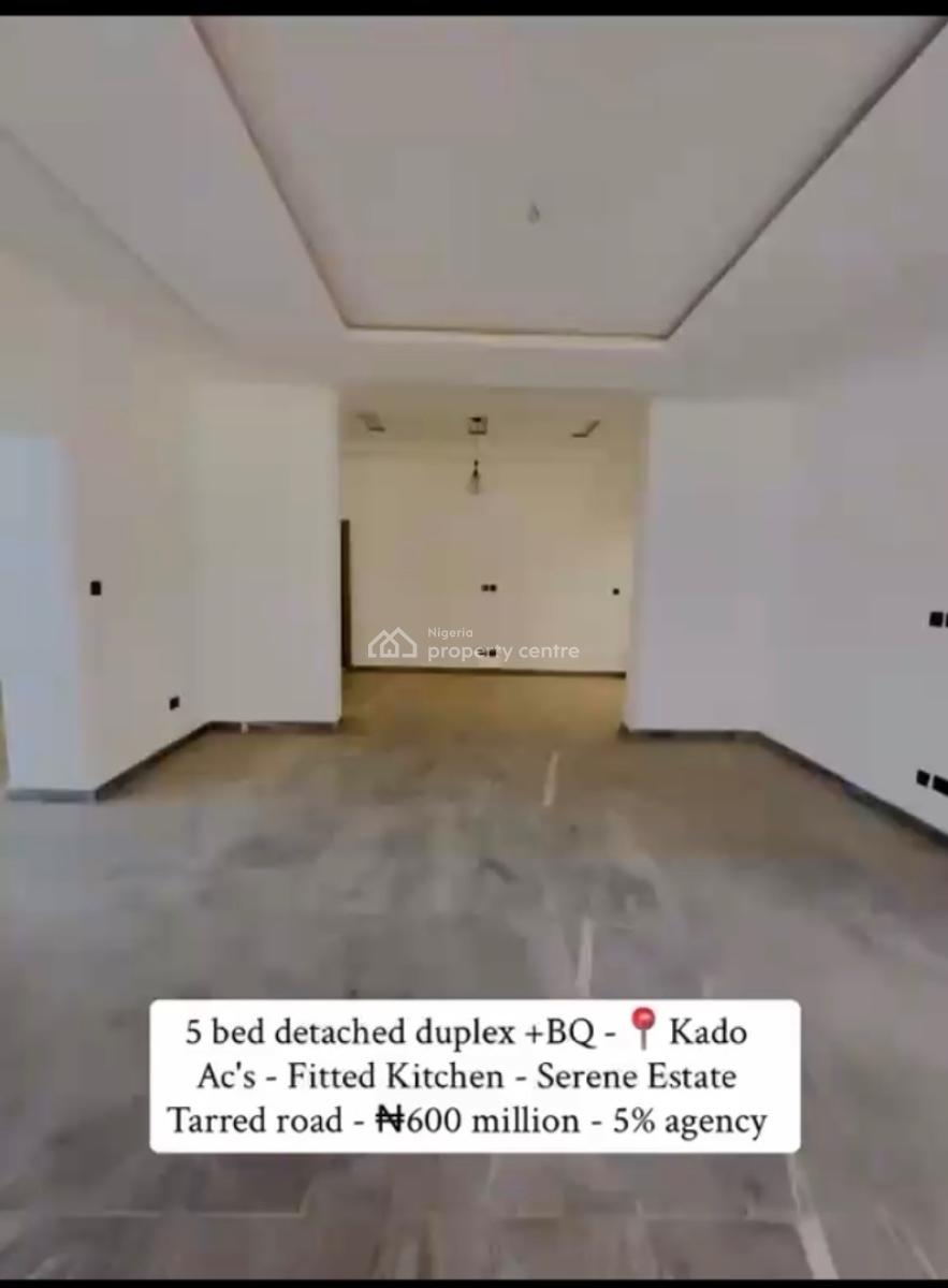 5 Bedroom Detached Duplex + Bq, Kado, Abuja, Detached Duplex for Sale