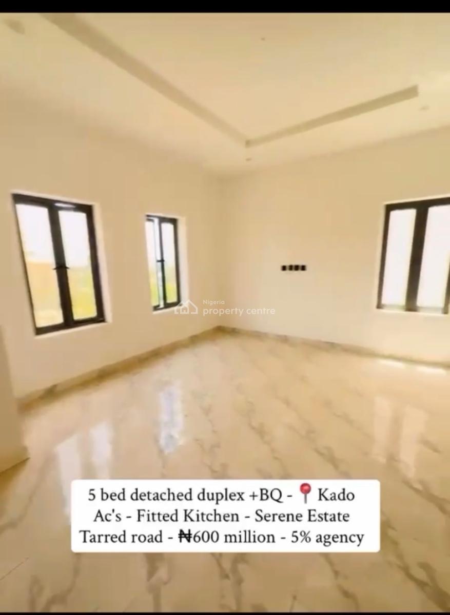 5 Bedroom Detached Duplex + Bq, Kado, Abuja, Detached Duplex for Sale
