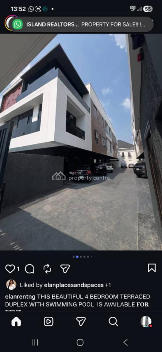 Fully Service 4bedroom Terrace Duplex, Lekki Phase1, Lekki, Lagos, House for Rent