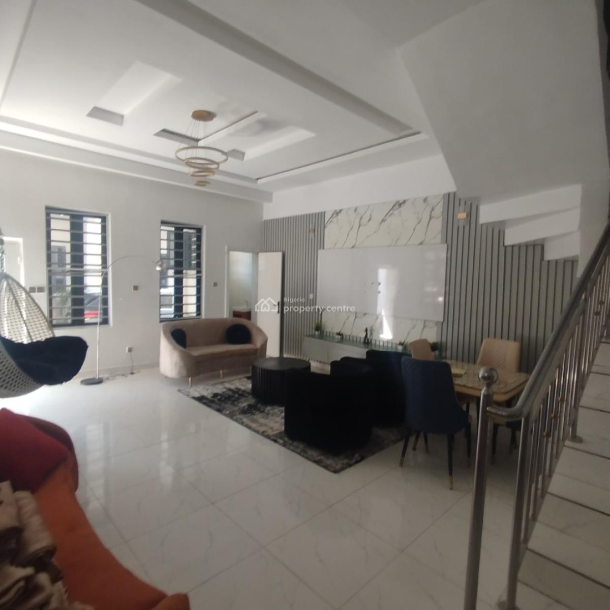 Nice Partly Furnished 4 Bedroom Semi Detached Duplex with Bq, Royal Pine Estate, Lekki Expressway, Lekki, Lagos, Semi-detached Duplex for Rent