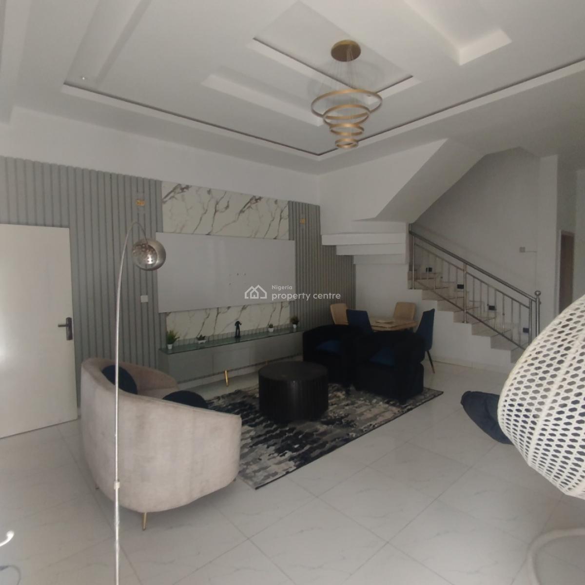 Nice Partly Furnished 4 Bedroom Semi Detached Duplex with Bq, Royal Pine Estate, Lekki Expressway, Lekki, Lagos, Semi-detached Duplex for Rent