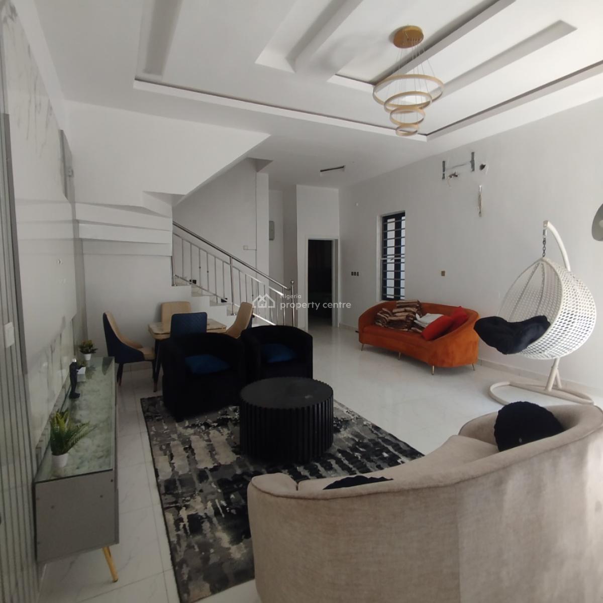 Nice Partly Furnished 4 Bedroom Semi Detached Duplex with Bq, Royal Pine Estate, Lekki Expressway, Lekki, Lagos, Semi-detached Duplex for Rent