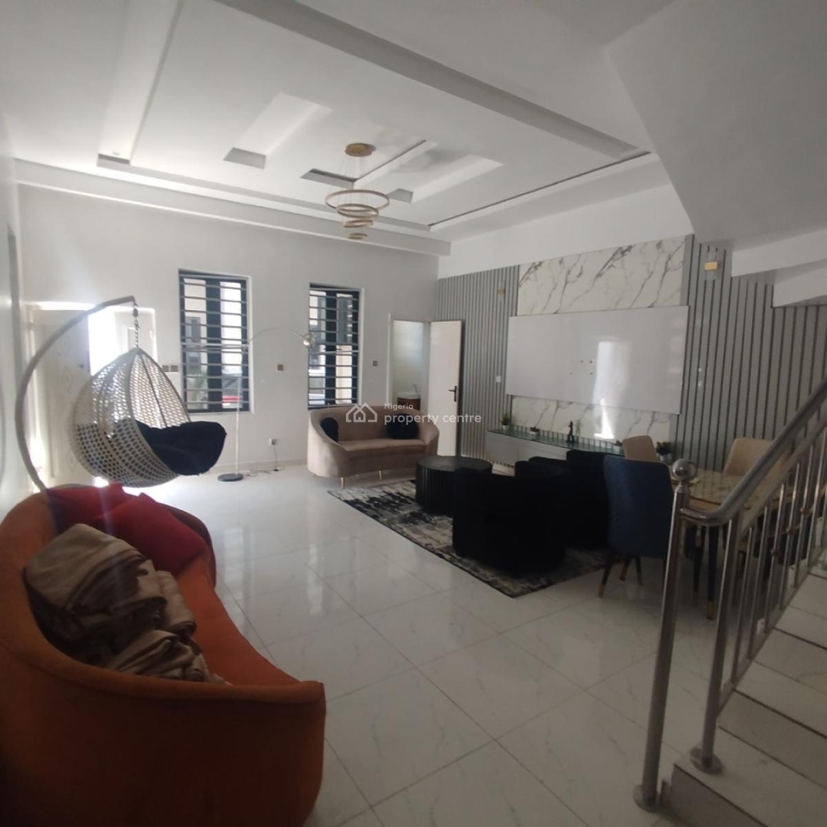 Nice Partly Furnished 4 Bedroom Semi Detached Duplex with Bq, Royal Pine Estate, Lekki Expressway, Lekki, Lagos, Semi-detached Duplex for Rent