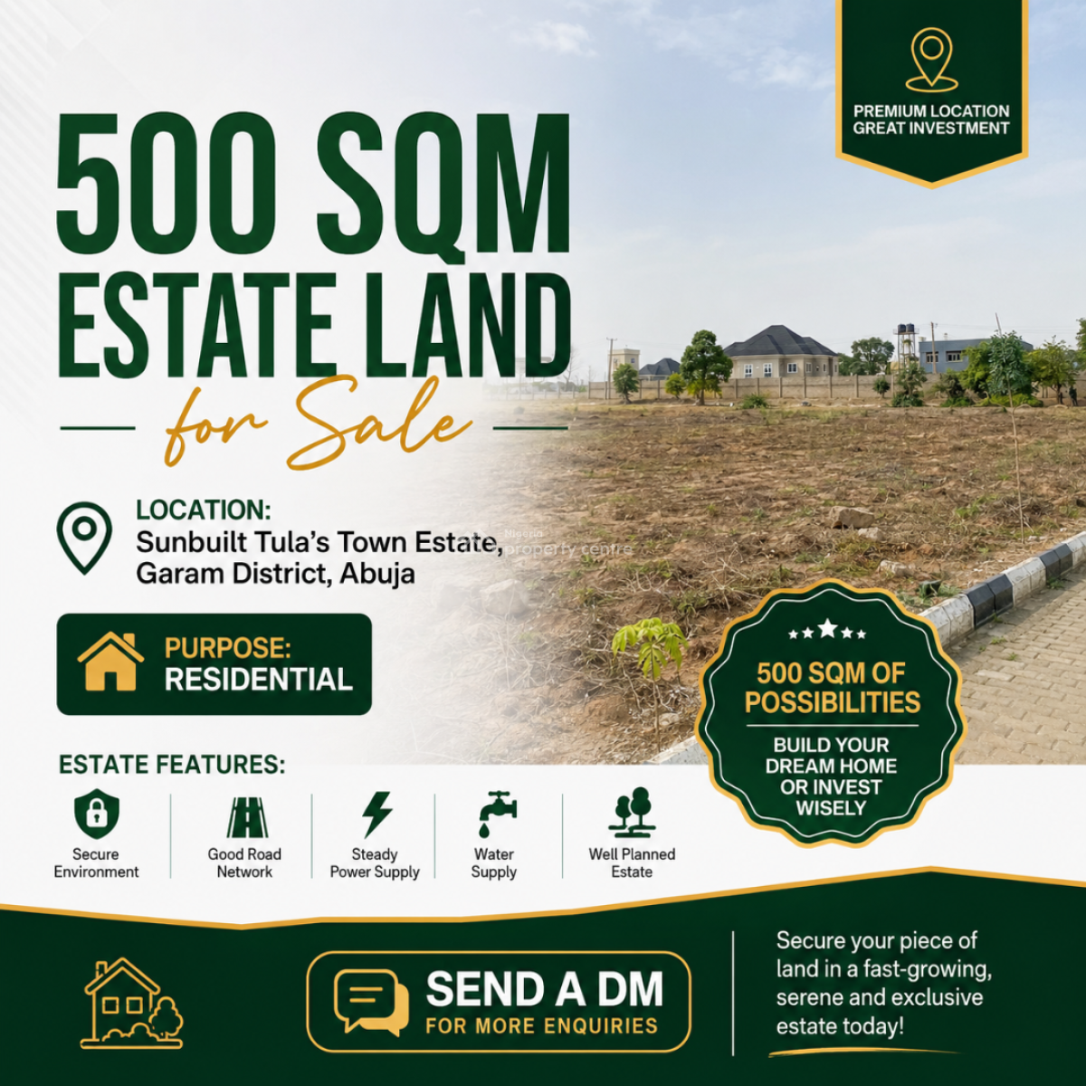 500 Sqm Estate Land in Fo2 Extension, Sun Built Tulas Town Estate Fo2 Extension Along Ushafa-bwari Expressw, Ushafa, Bwari, Abuja, Residential Land for Sale