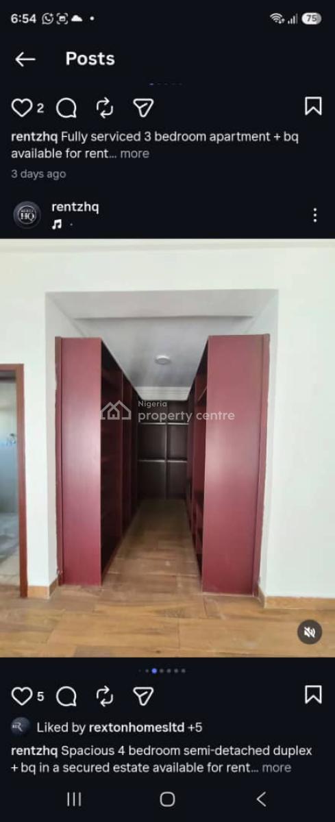 Spacious 4 Bedroom Semi-detached Duplex + Bq, Lekki Phase 1, Lekki, Lagos, Semi-detached Duplex for Rent