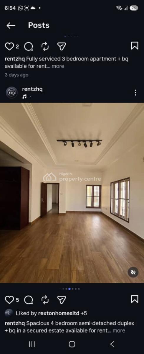 Spacious 4 Bedroom Semi-detached Duplex + Bq, Lekki Phase 1, Lekki, Lagos, Semi-detached Duplex for Rent