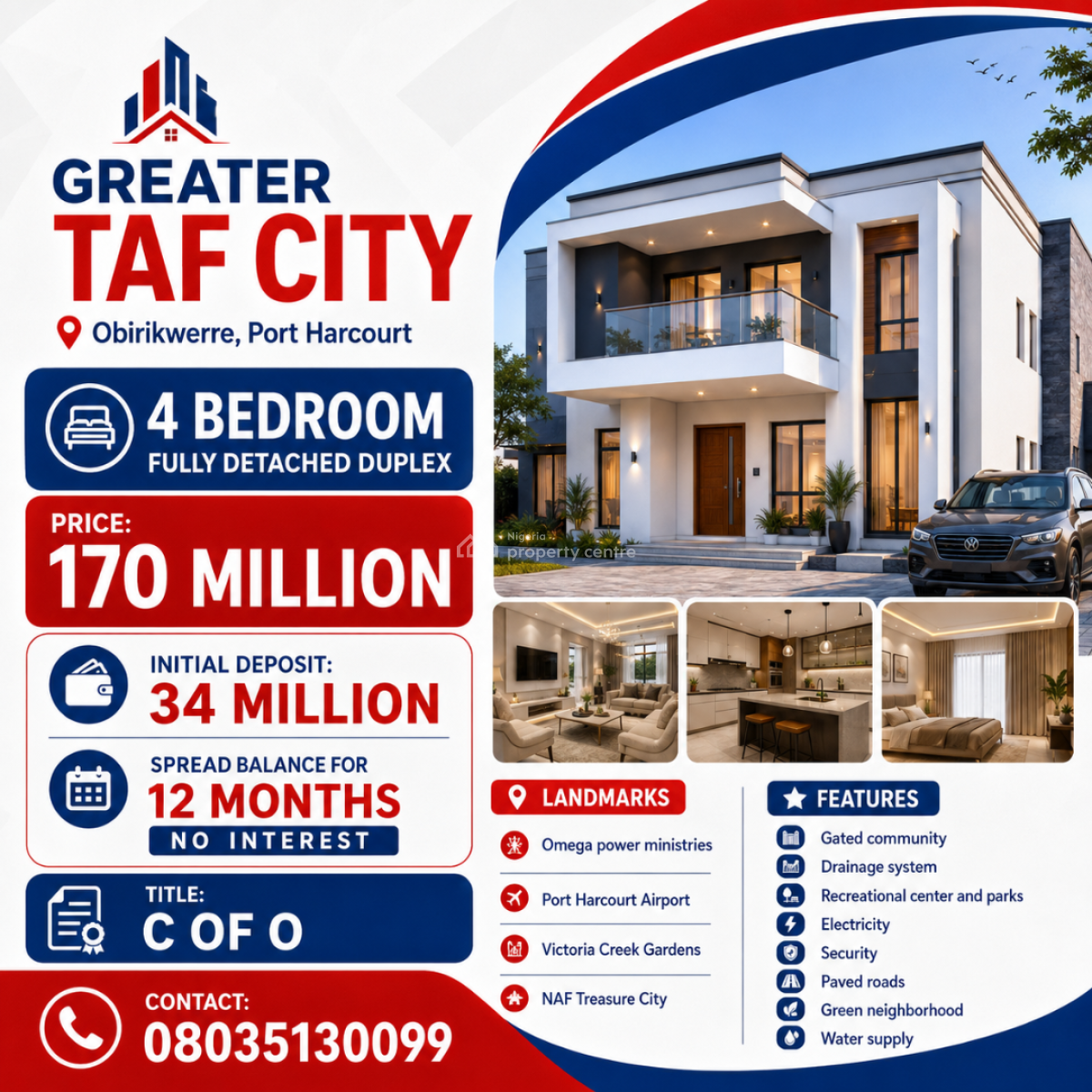 4 Bedroom Fully Detached Duplex, Obirikwerre, Airport Road, Port Harcourt, Rivers, Detached Duplex for Sale