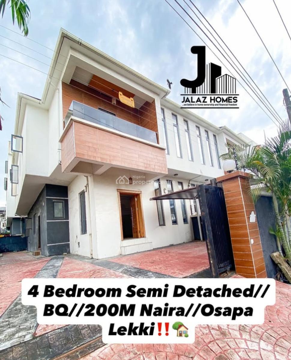 4 Bedroom Semi Detached, Osapa, Lekki, Lagos, Semi-detached Duplex for Sale