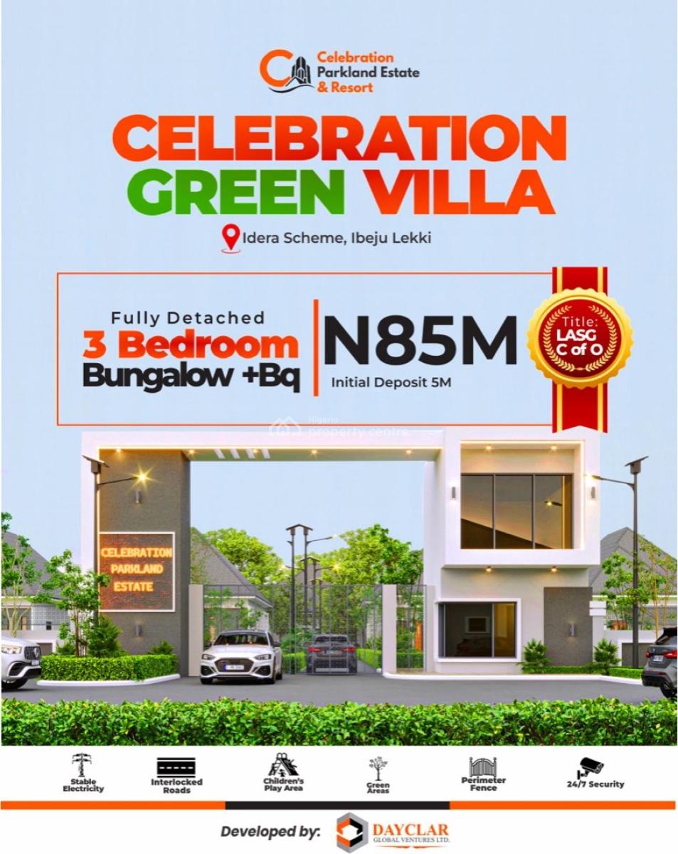 Luxury 3 Bedroom Bungalow with Bq, Idera Scheme 2, Ibeju Lekki, Lagos, Detached Bungalow for Sale