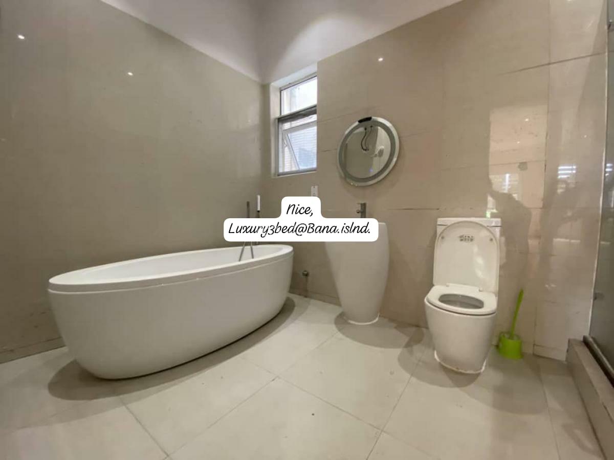 Waterfront Fully Serviced Luxury 3 Bedrooms Apartment Upstairs with Bq,, Banana Island, Ikoyi, Lagos, Flat / Apartment for Rent