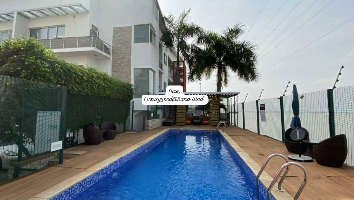 Waterfront Fully Serviced Luxury 3 Bedrooms Apartment Upstairs with Bq,, Banana Island, Ikoyi, Lagos, Flat / Apartment for Rent
