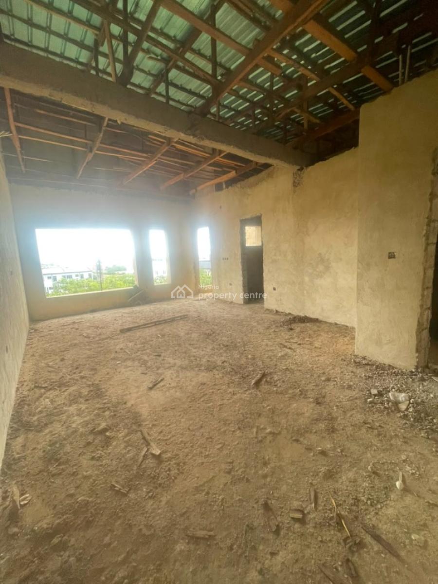 Well Spacious Advanced Carcass 4 Bedroom Terrace Duplex Without Bq, Landmark Is Ebeano Supermarket, Gaduwa, Abuja, Terraced Duplex for Sale