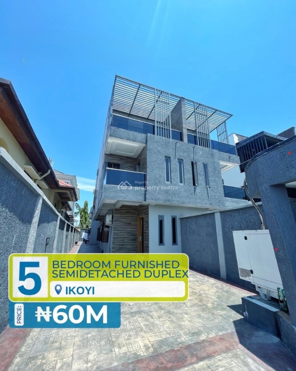 Furnished 5 Bedroom Semi Detached Duplex with Bq, Ikoyi, Lagos, Semi-detached Duplex for Rent