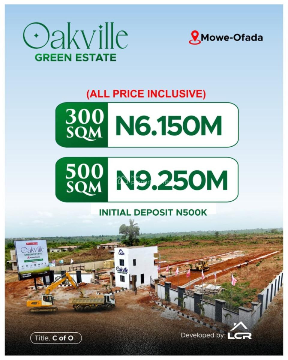 Oakville Green  Estate,  Mowe-ofada*with 24months Payment Plan, Mowe Ofada, Ogun, Mowe Ofada, Ogun, Residential Land for Sale