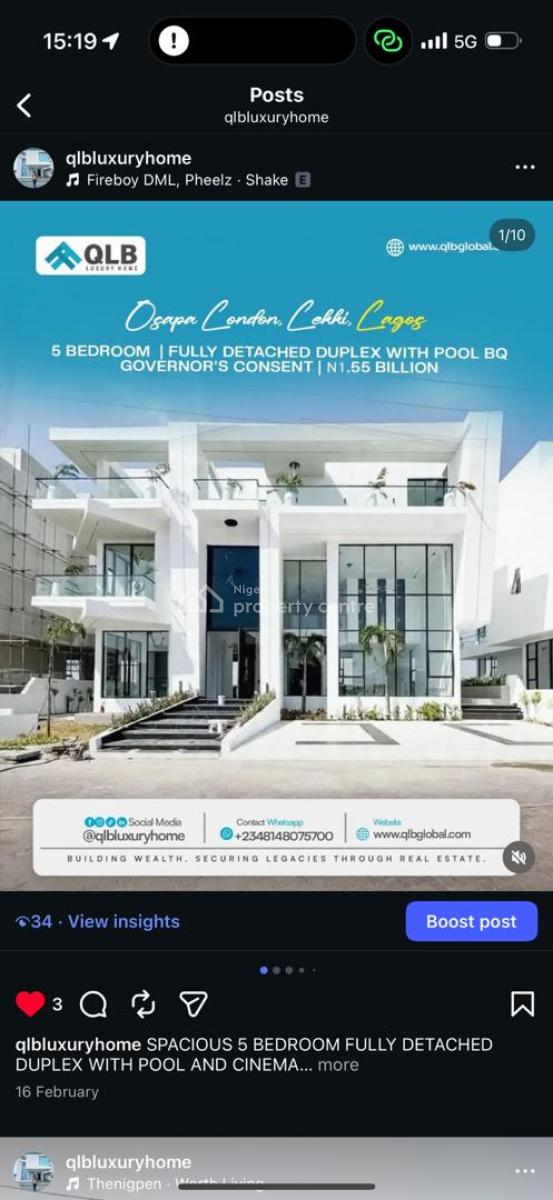 4 Bedroom Semi Detached Duplex, Ikota Lekki, Ikota, Lekki, Lagos, Semi-detached Duplex for Sale