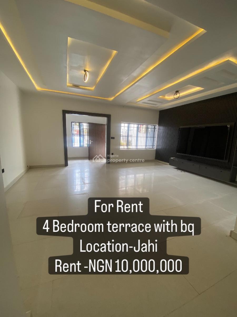 4 Bedroom Terrace with Bq, Jahi, Abuja, Terraced Duplex for Rent