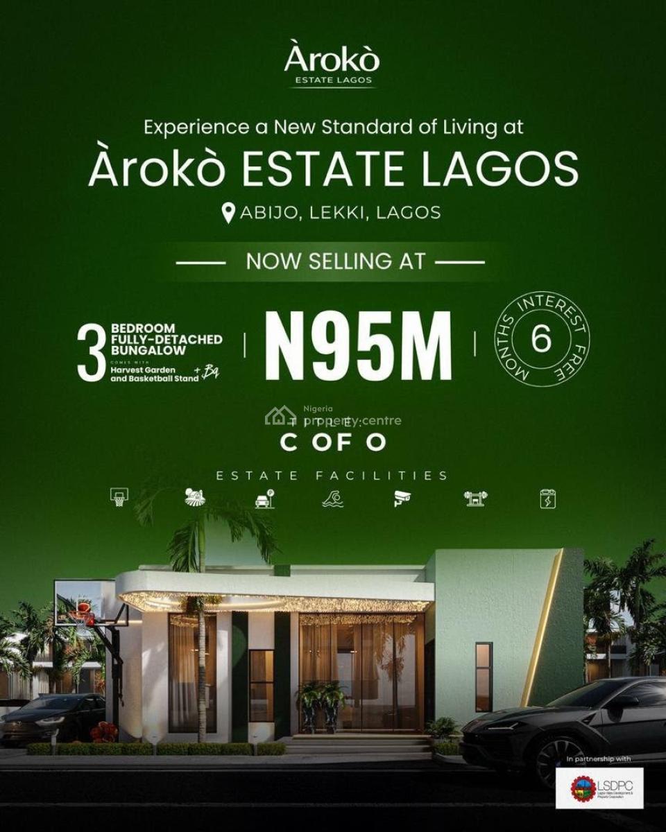 3 Bedroom Bungalows with Boys Quarter, Private Garden, and Basketball Stand, Àrokò Estate, Abijo, Lekki, Lagos, Detached Bungalow for Sale