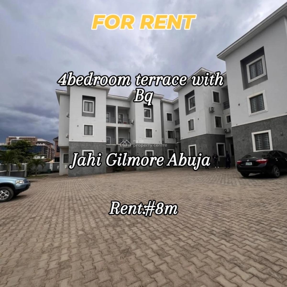 4 Bedroom Terrace, Jahi, Abuja, Terraced Duplex for Rent