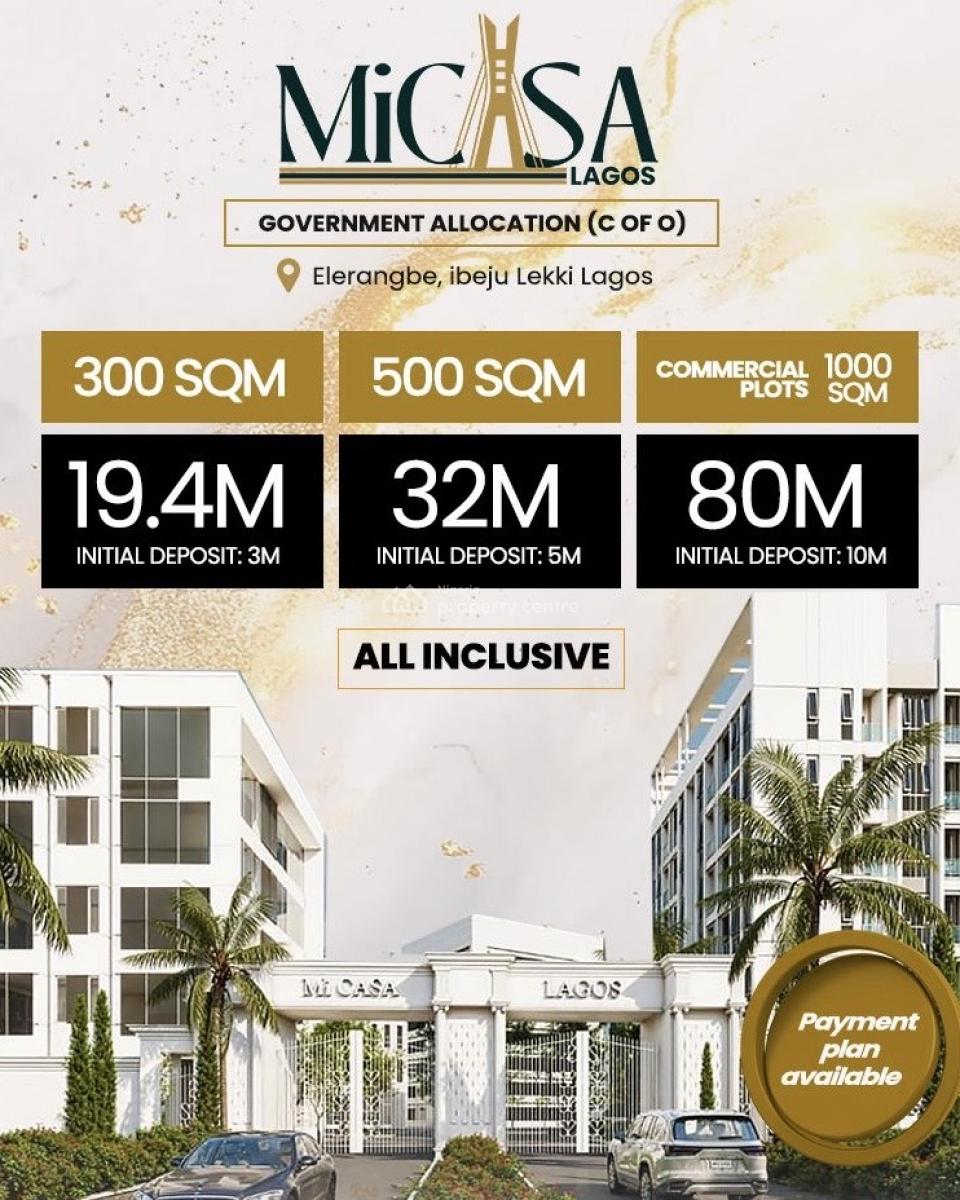 100% Dry Land with Instant Allocation, Micasa Estate ,lekki Avana Axis  Off Lekki - Epe Road, Eleko, Ibeju Lekki, Lagos, Mixed-use Land for Sale