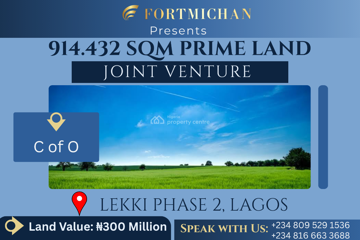 914.432 Sqm Prime Land, Lekki Phase 2, Lekki, Lagos, Land Joint Venture