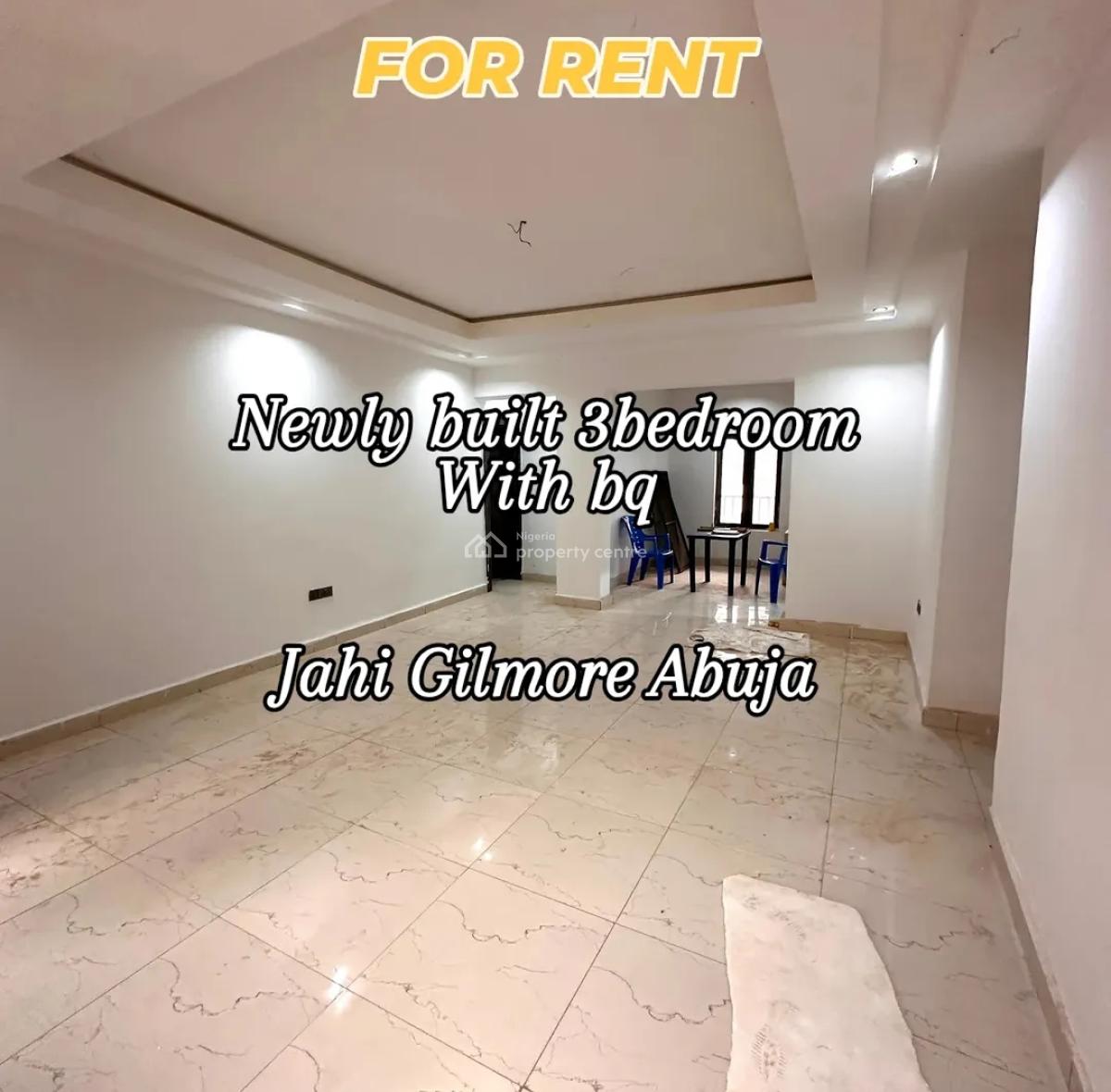 Newly Built 3 Bedrooms Apartment + Bq, Jahi, Abuja, House for Rent