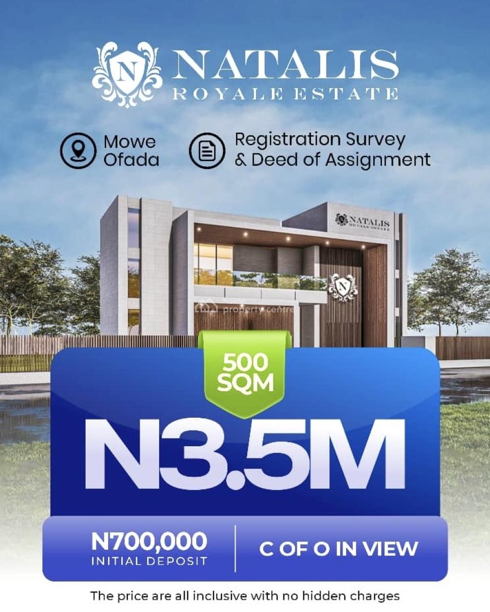 Affordable and Verified Dry Land, Natali Estate Located 30mins Drive From Mountain of Fire Headquarters, Mowe Ofada, Ogun, Mixed-use Land for Sale