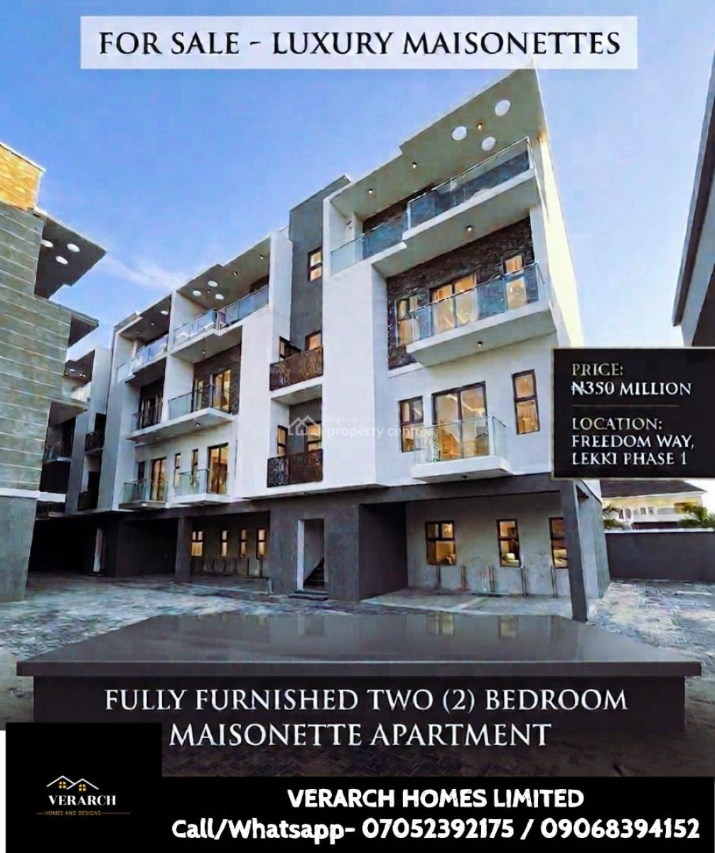 Fully Furnished Luxury 2 Bedroom Maisonette in a Serene Environment, Freedom Way, Lekki Phase 1, Lekki, Lagos, Flat / Apartment for Sale