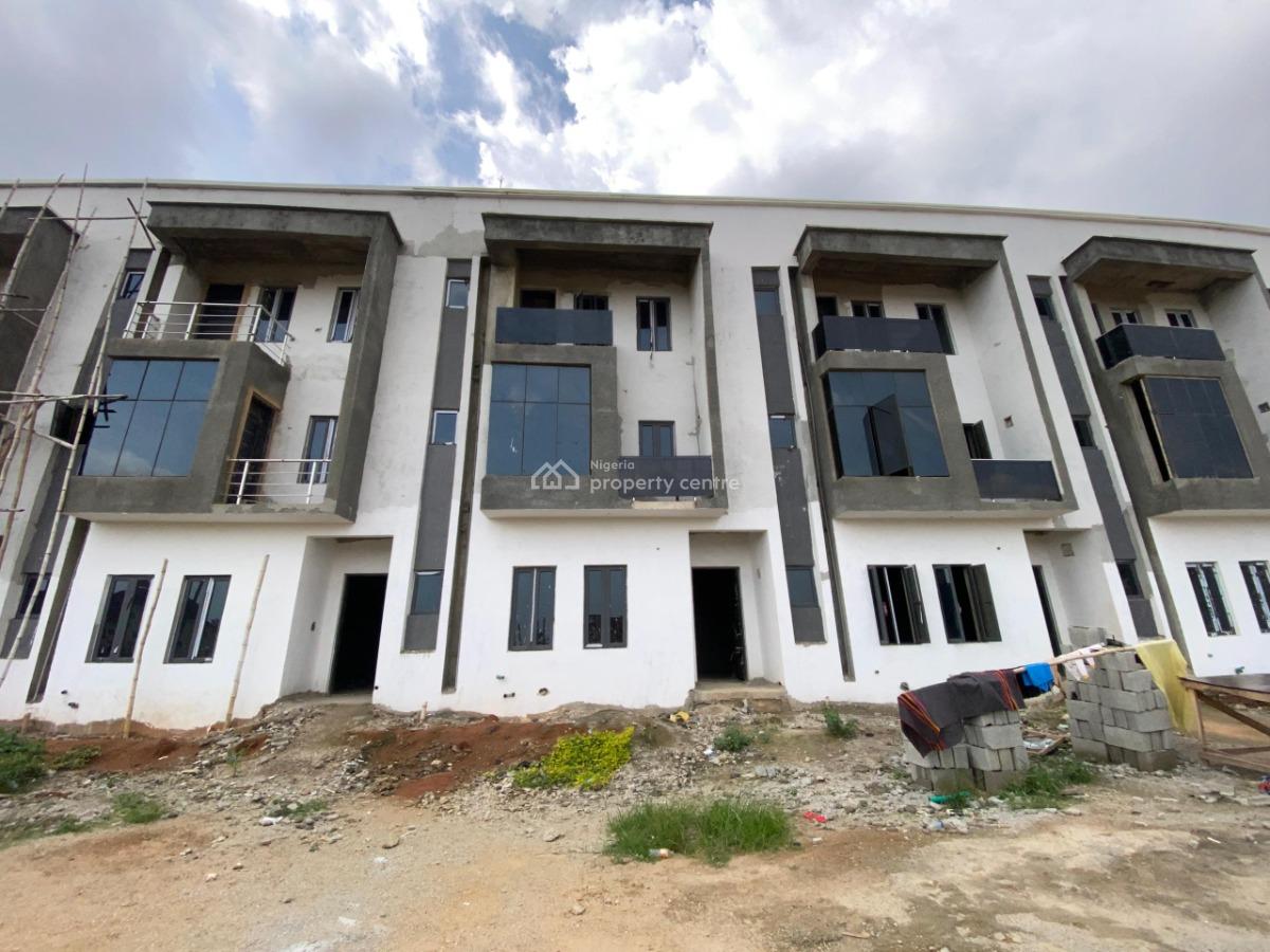 Newly-built 4 Bedroom Terrace Duplex with Bq (semi-finished), Jahi, Abuja, Terraced Duplex for Sale