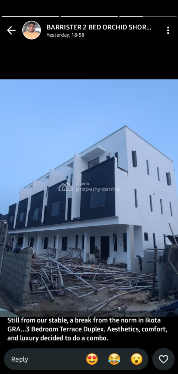 Luxury 3 Bedroom Duplex Apartment, Ikota, Lekki, Lagos, Semi-detached Duplex for Sale