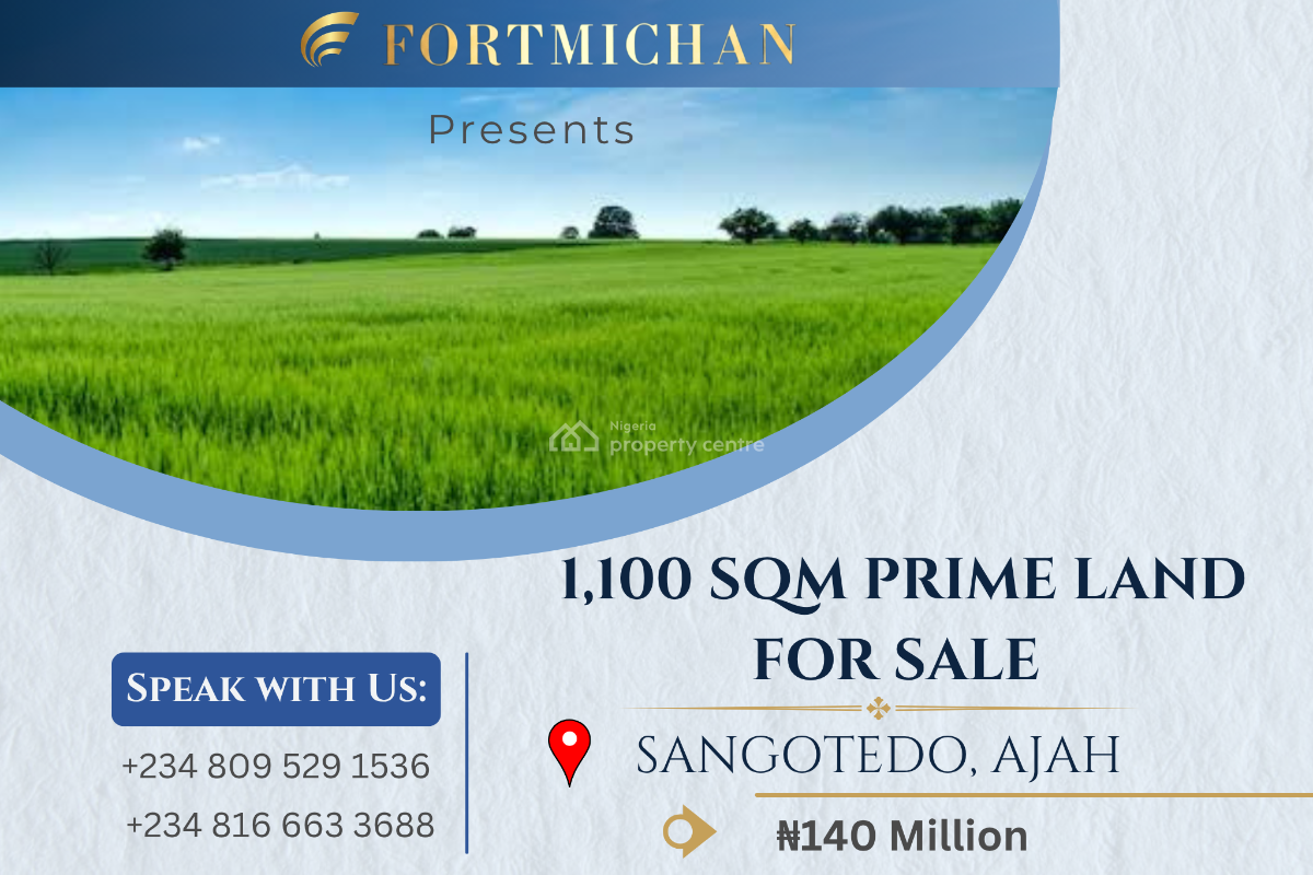 1,100 Sqm Prime Land, Behind Shoprite, Sangotedo, Ajah, Lagos, Land for Sale