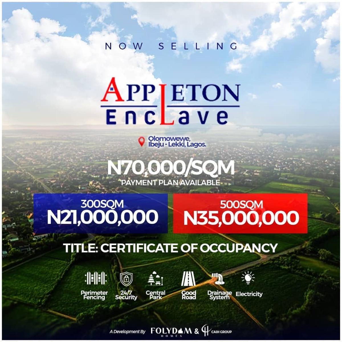 Prototype Land with C of O in a Prime Position, Appleton Enclave Close to Lekki Deep Sea Port, Ibeju Lekki, Lagos, Residential Land for Sale