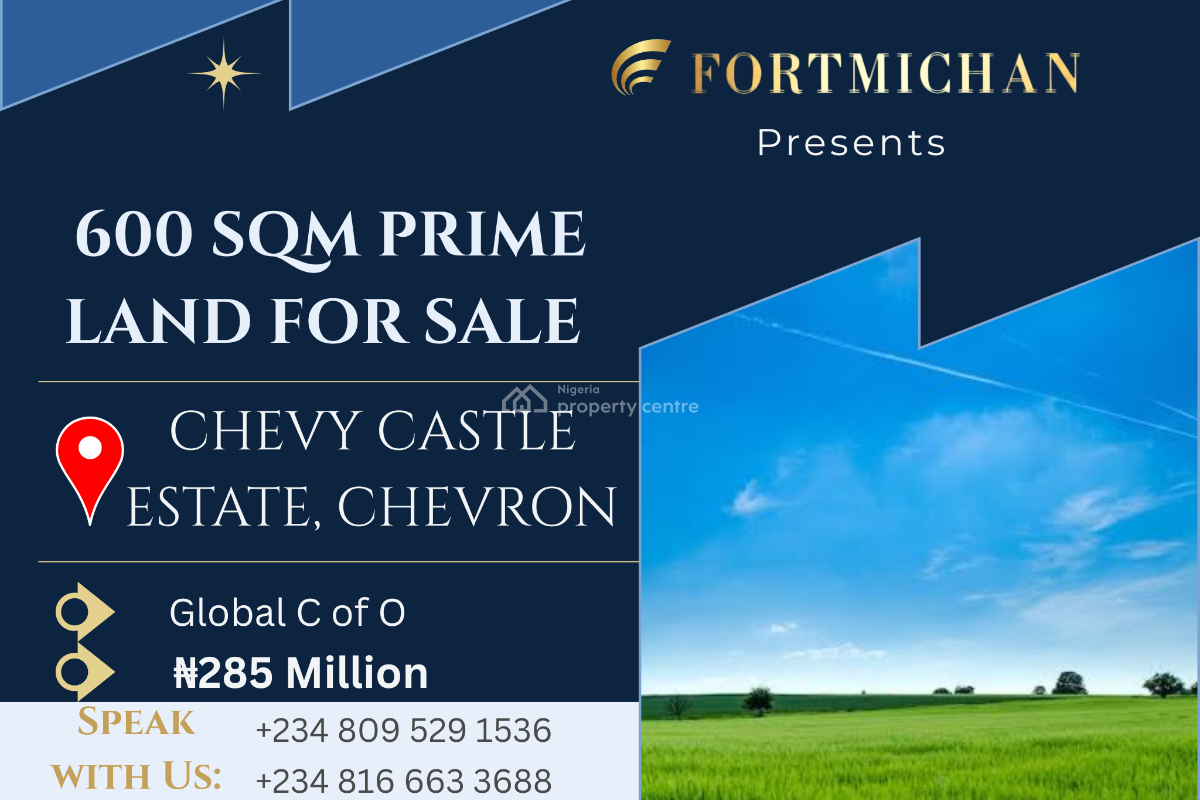 600 Sqm Prime Land, Chevy Castle Estate, Chevron Drive, Lekki, Lagos, Land for Sale