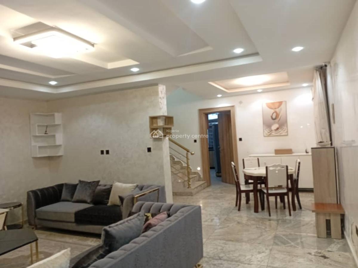 Furnished and Serviced 4 Bedroom Terraced Duplex with 1 Room Bq, Guzape District, Abuja, Terraced Duplex for Rent