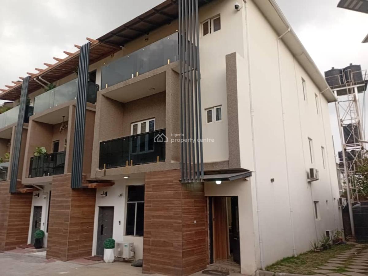 Furnished and Serviced 4 Bedroom Terraced Duplex with 1 Room Bq, Guzape District, Abuja, Terraced Duplex for Rent