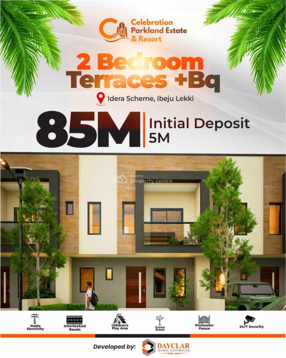 Massive 2 Bedroom Terrace Duplex Plus Bq, in a Serene Environment Idera Scheme, Ibeju Lekki, Lagos, Terraced Duplex for Sale