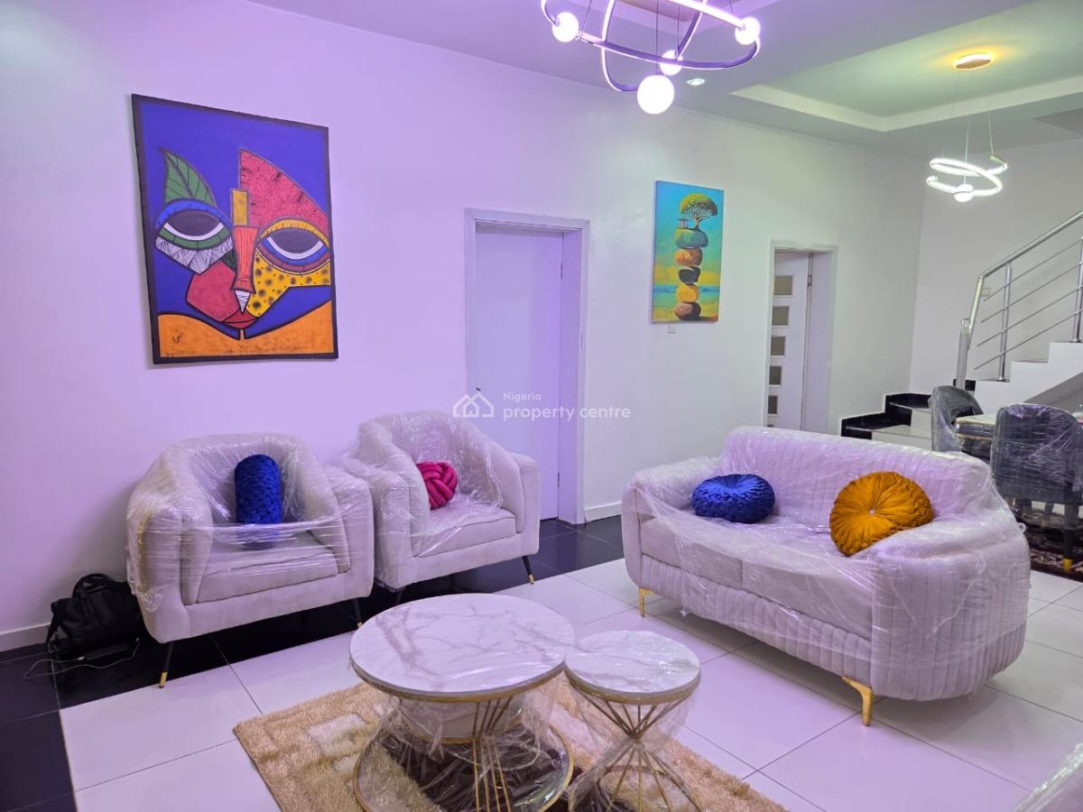 Luxurious Fully Furnished 4-bedroom Terrace Duplex, Royal View Estate, Ikota, Lekki, Lagos, Terraced Duplex Short Let