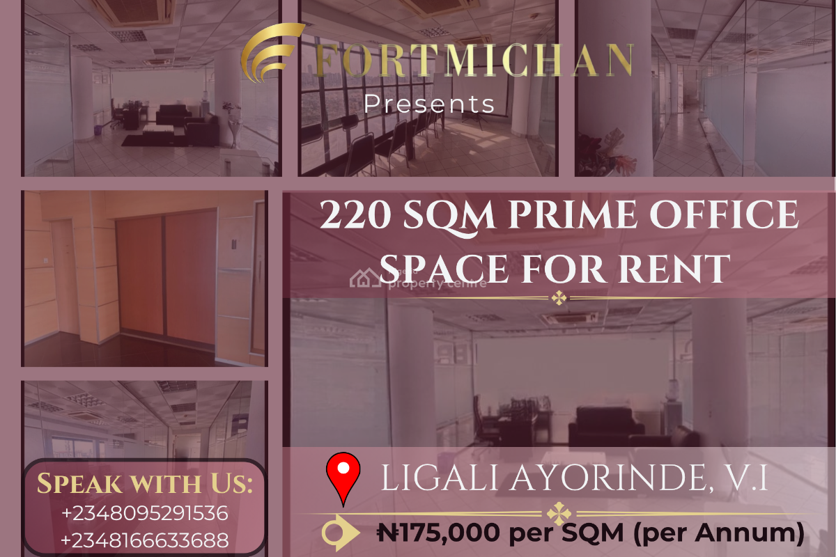 220 Sqm Prime Office Space, Ligali Ayorinde, Victoria Island (vi), Lagos, Office Space for Rent