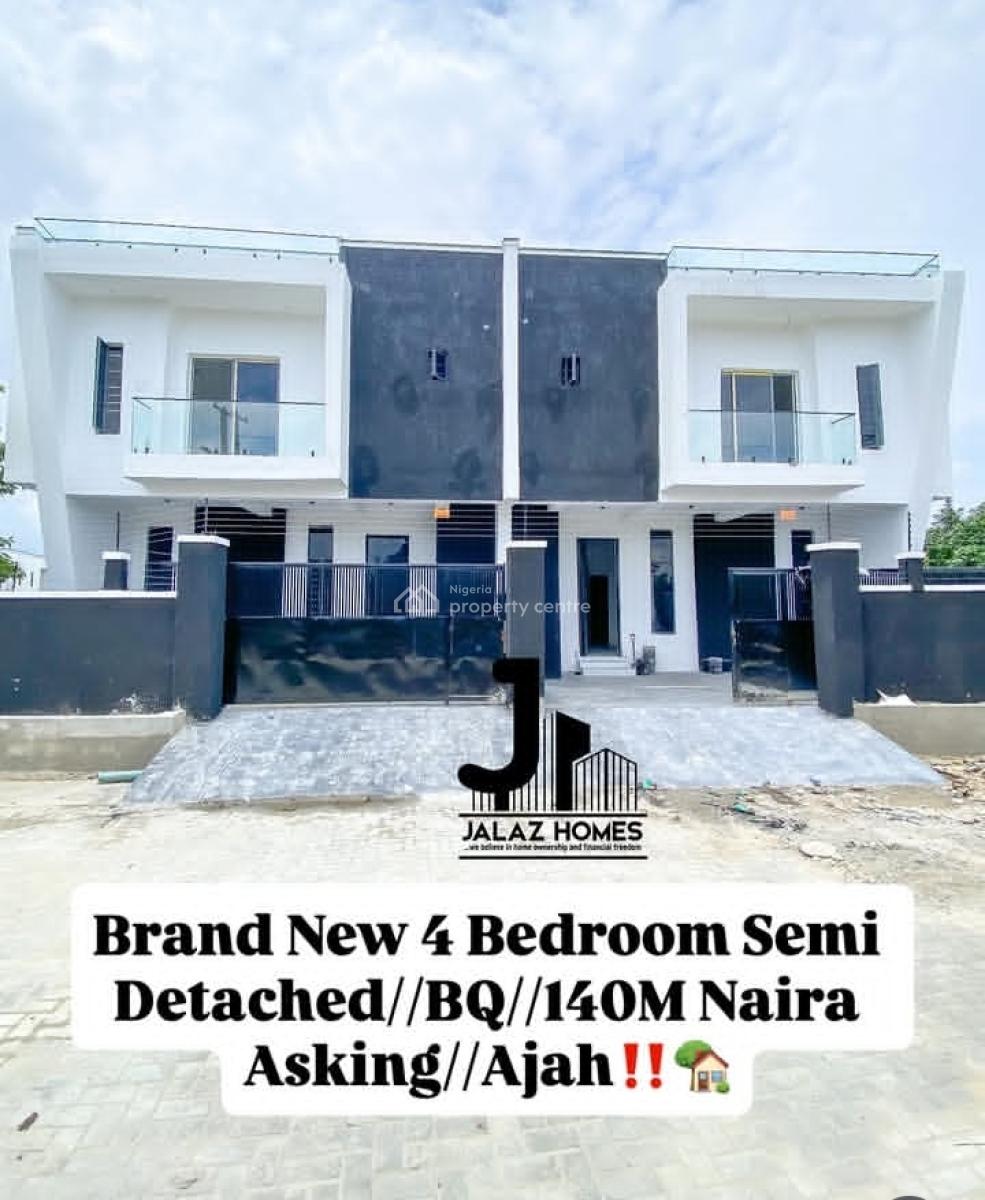 Brand New 4 Bedroom Semi Detached Duplex, Ajah, Lekki, Lagos, Semi-detached Duplex for Sale