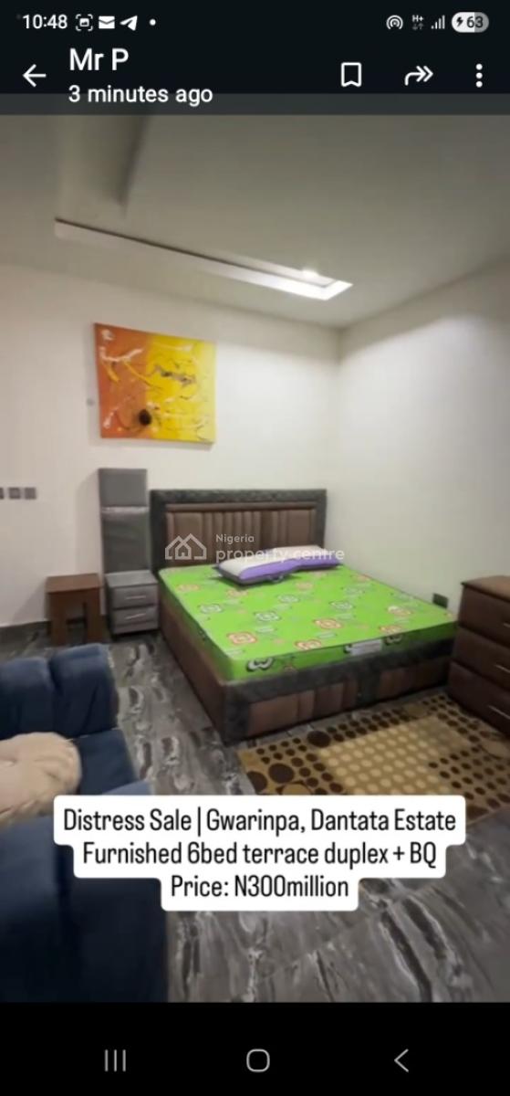 Fully Furnished Spacious 6 Bedrooms, Dantata Estate, Gwarinpa, Abuja, Terraced Duplex for Sale