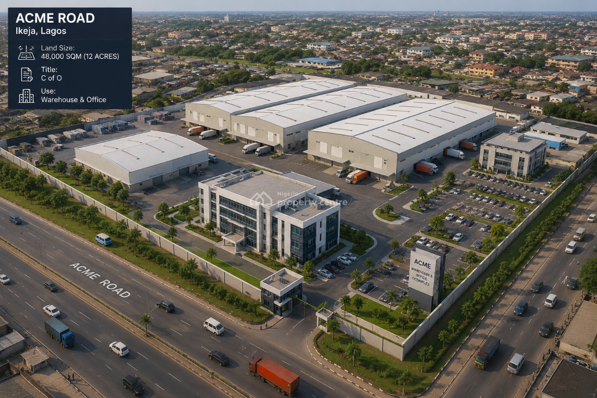 a 48,000 Sqm Which 12 Acresof  Land Is a  Warehouses and Office Block,, Acme Road, Ikeja, Lagos, Industrial Land for Sale