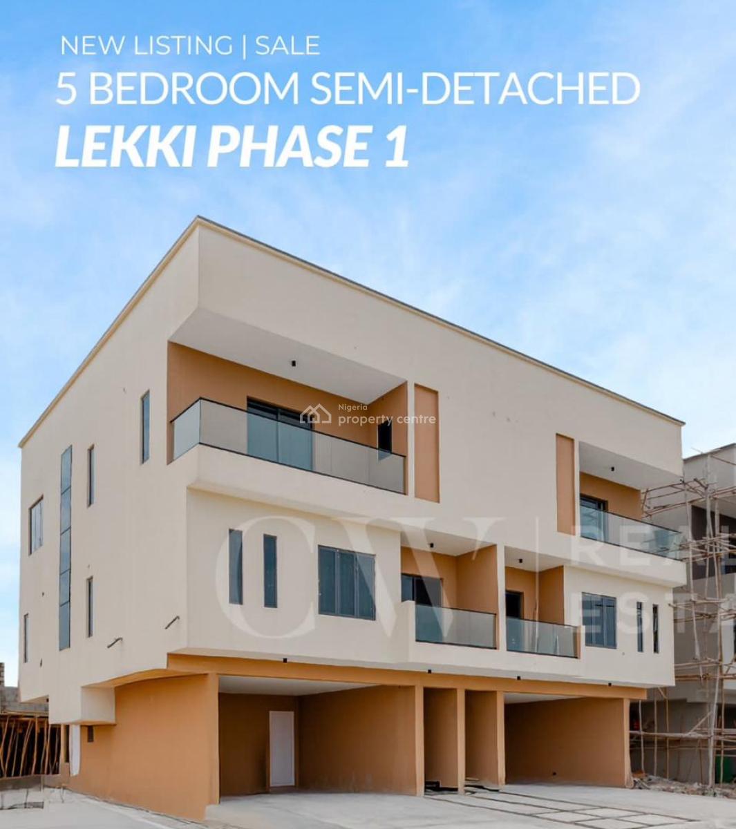 5 Bedroom Semi Detached Duplexes, Lekki Phase 1, Lekki, Lagos, Semi-detached Duplex for Sale