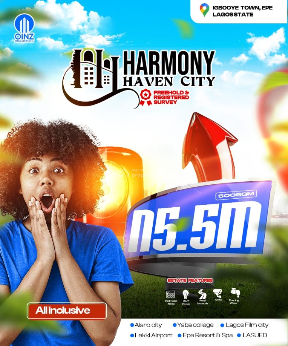 Prime Investment Plots in a Well-planned Estate, Harmony Haven City Estate, Epe, Lagos, Mixed-use Land for Sale