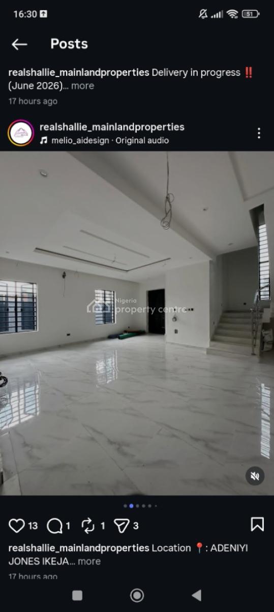 3 Bedrooms Fully Detached Duplex & Bq, Adeniyi Jones, Ikeja, Lagos, Detached Duplex for Sale