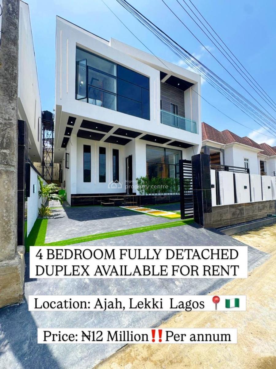 Take This with All Air Conditioners and 5 Television Sets, Addo Road, Ajah, Lagos, Detached Duplex for Rent